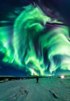 In Islanda una spettacolare Aurora a forma di drago illumina il cielo
